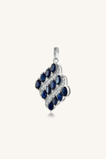 Diamond and Blue Sapphire Pendant in 92.5 Sterling Silver KLSP-50478 - Image 2