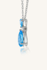 Blue Topaz and Cz Pendant in 92.5 Sterling Silver KLSP-50495 - Image 3