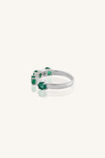 Diamond and Emerald Ring in 92.5 Sterling Silver KLSR-11110 - Image 3