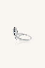 Diamond and Blue Sapphire Ring in 92.5 Sterling Silver KLSR-11173 - Image 3