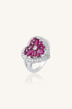 Diamond and Ruby Ring in 92.5 Sterling Silver KLSR-11272 - Image 2