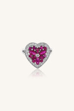 Diamond and Ruby Ring in 92.5 Sterling Silver KLSR-11272