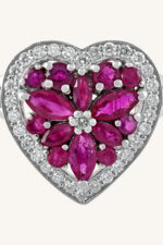 Diamond and Ruby Ring in 92.5 Sterling Silver KLSR-11272 - Image 4