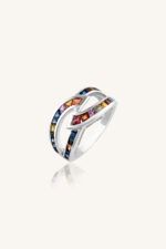 Multi Sapphire Ring in 92.5 Sterling Silver KLSR-11274 - Image 2