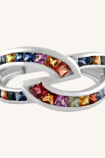 Multi Sapphire Ring in 92.5 Sterling Silver KLSR-11274 - Image 4