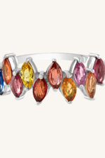 Multi Sapphire Ring in 92.5 Sterling Silver KLSR-11298 - Image 4