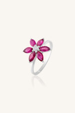 Diamond and Ruby Ring in 92.5 Sterling Silver KLSR-11414 - Image 2