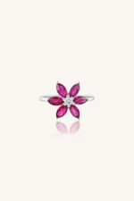 Diamond and Ruby Ring in 92.5 Sterling Silver KLSR-11414