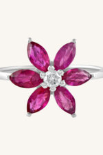Diamond and Ruby Ring in 92.5 Sterling Silver KLSR-11414 - Image 4