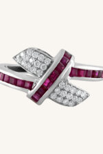 Diamond and Ruby Ring in 92.5 Sterling Silver KLSR-11431 - Image 2