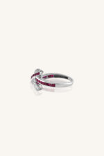 Diamond and Ruby Ring in 92.5 Sterling Silver KLSR-11431 - Image 3