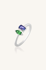 Tanzanite and Tsavorite Ring in 92.5 Sterling Silver KLSR-11440 - Image 4