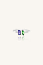 Tanzanite and Tsavorite Ring in 92.5 Sterling Silver KLSR-11440
