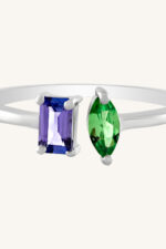 Tanzanite and Tsavorite Ring in 92.5 Sterling Silver KLSR-11440 - Image 2