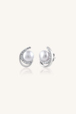 Pearl and CZ Earring in 92.5 Sterling Silver KLST-30237 - Image 4