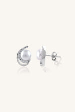 Pearl and CZ Earring in 92.5 Sterling Silver KLST-30237 - Image 2