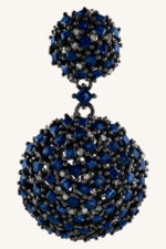 Diamond and Blue Sapphire Earring in 92.5 Sterling Silver KLST-30410 - Image 4