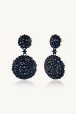 Diamond and Blue Sapphire Earring in 92.5 Sterling Silver KLST-30410 - Image 3