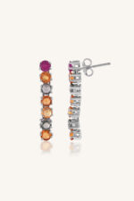 Multi Sapphire Earring in 92.5 Sterling Silver KLST-30505 - Image 3