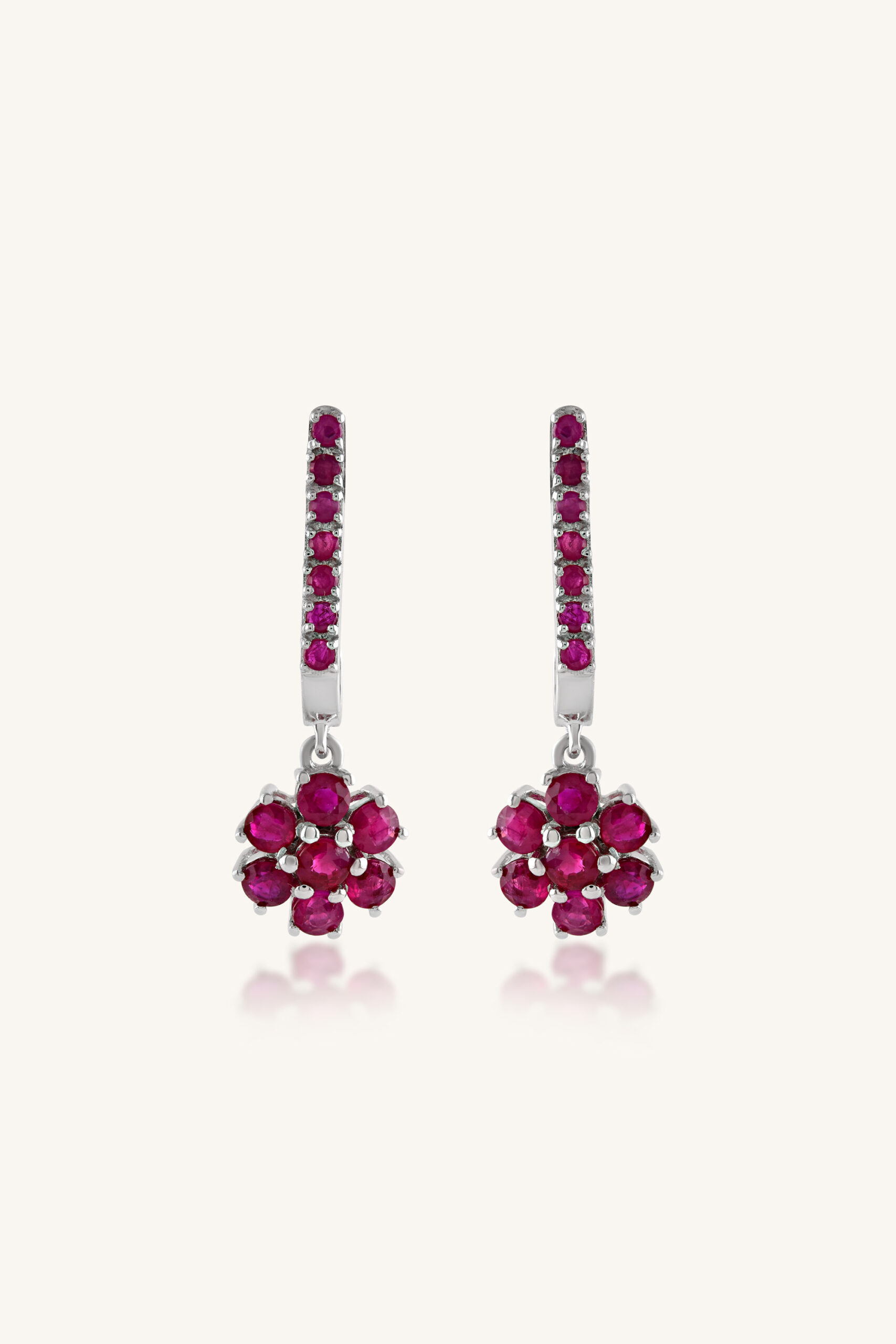 KLST-30510 Ruby Earring in 92.5 Sterling Silver KLST-30510 - Image 1