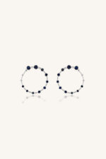 Diamond and Blue Sapphire Earring in 92.5 Sterling Silver KLST-30518
