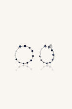 Diamond and Blue Sapphire Earring in 92.5 Sterling Silver KLST-30518 - Image 4