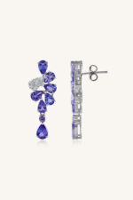 Diamond and Tanzanite Earring in 92.5 Sterling Silver KLST-30569 - Image 3