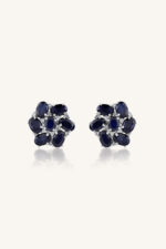 Diamond and Blue Sapphire Earring in 92.5 Sterling Silver KLST-30628