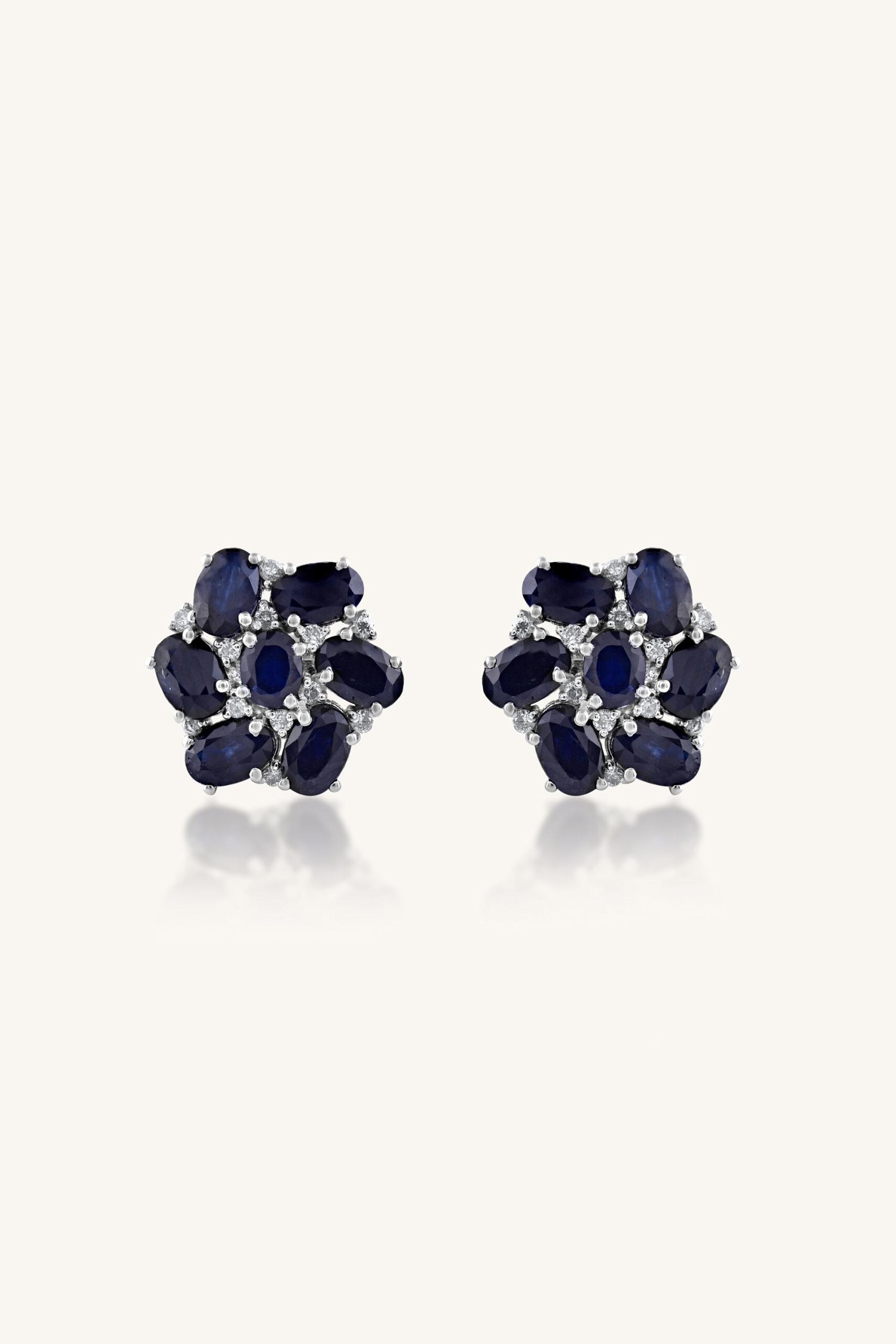 KLST-30628 Diamond and Blue Sapphire Earring in 92.5 Sterling Silver KLST-30628 - Image 1