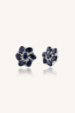 Diamond and Blue Sapphire Earring in 92.5 Sterling Silver KLST-30628 - Image 4