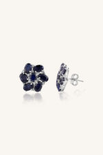 Diamond and Blue Sapphire Earring in 92.5 Sterling Silver KLST-30628 - Image 2