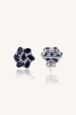 Diamond and Blue Sapphire Earring in 92.5 Sterling Silver KLST-30628 - Image 3
