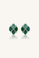 Diamond and Emerald Earring in 92.5 Sterling Silver KLST-30759