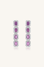 Daimond and Pink Sapphire Earring in 92.5 Sterling Silver KLST-30760