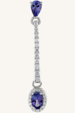 Diamond and Tanzanite Earring in 92.5 Sterling Silver KLST-30761 - Image 4