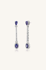 Diamond and Tanzanite Earring in 92.5 Sterling Silver KLST-30761 - Image 2