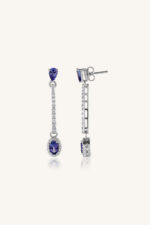 Diamond and Tanzanite Earring in 92.5 Sterling Silver KLST-30761 - Image 3
