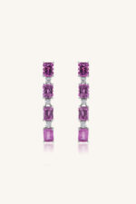 Diamond and Pink Sapphire Earring in 92.5 Sterling Silver KLST-30763