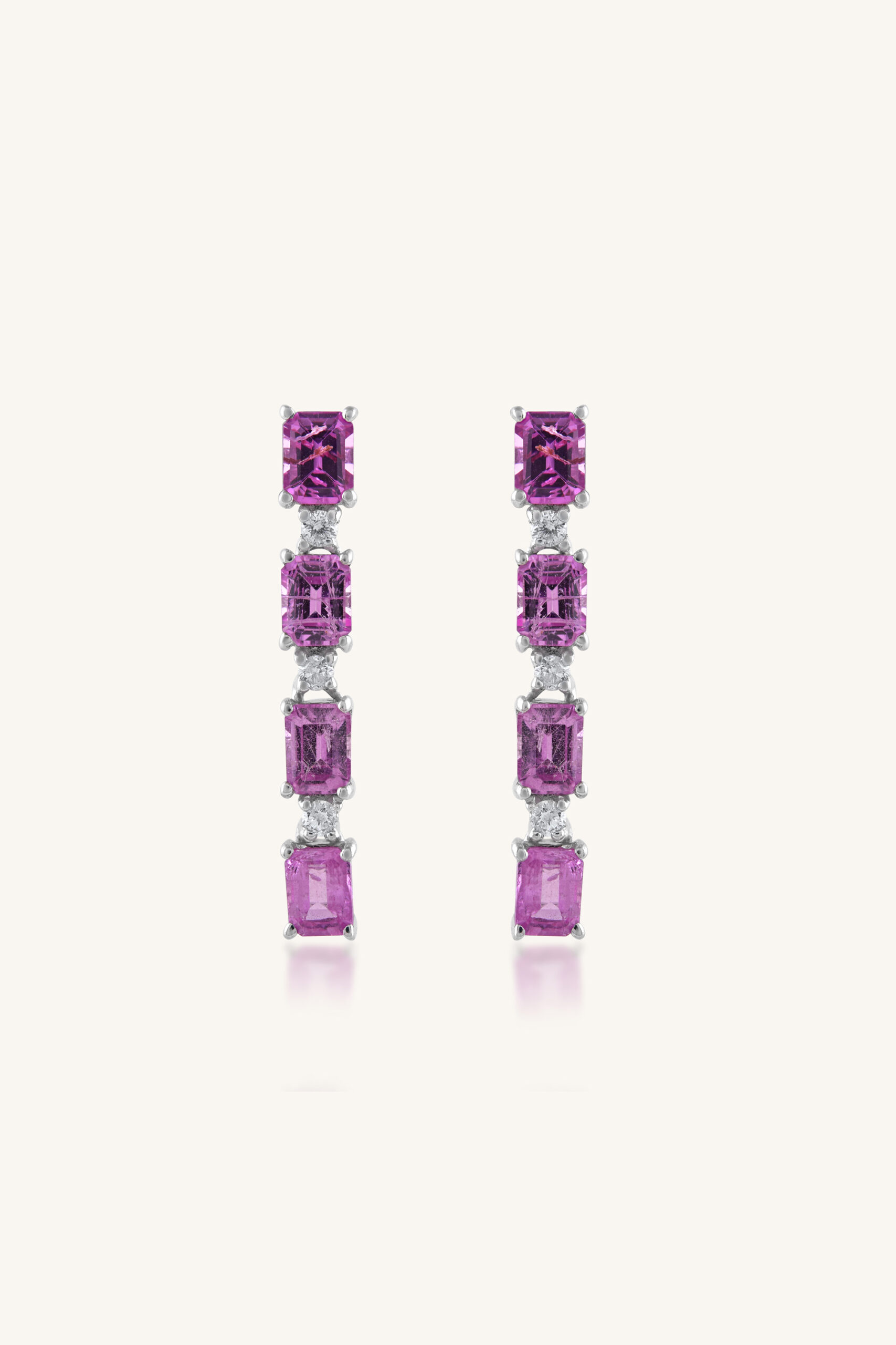 KLST-30763 Diamond and Pink Sapphire Earring in 92.5 Sterling Silver KLST-30763 - Image 1