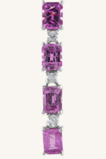 Diamond and Pink Sapphire Earring in 92.5 Sterling Silver KLST-30763 - Image 4