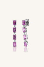 Diamond and Pink Sapphire Earring in 92.5 Sterling Silver KLST-30763 - Image 2