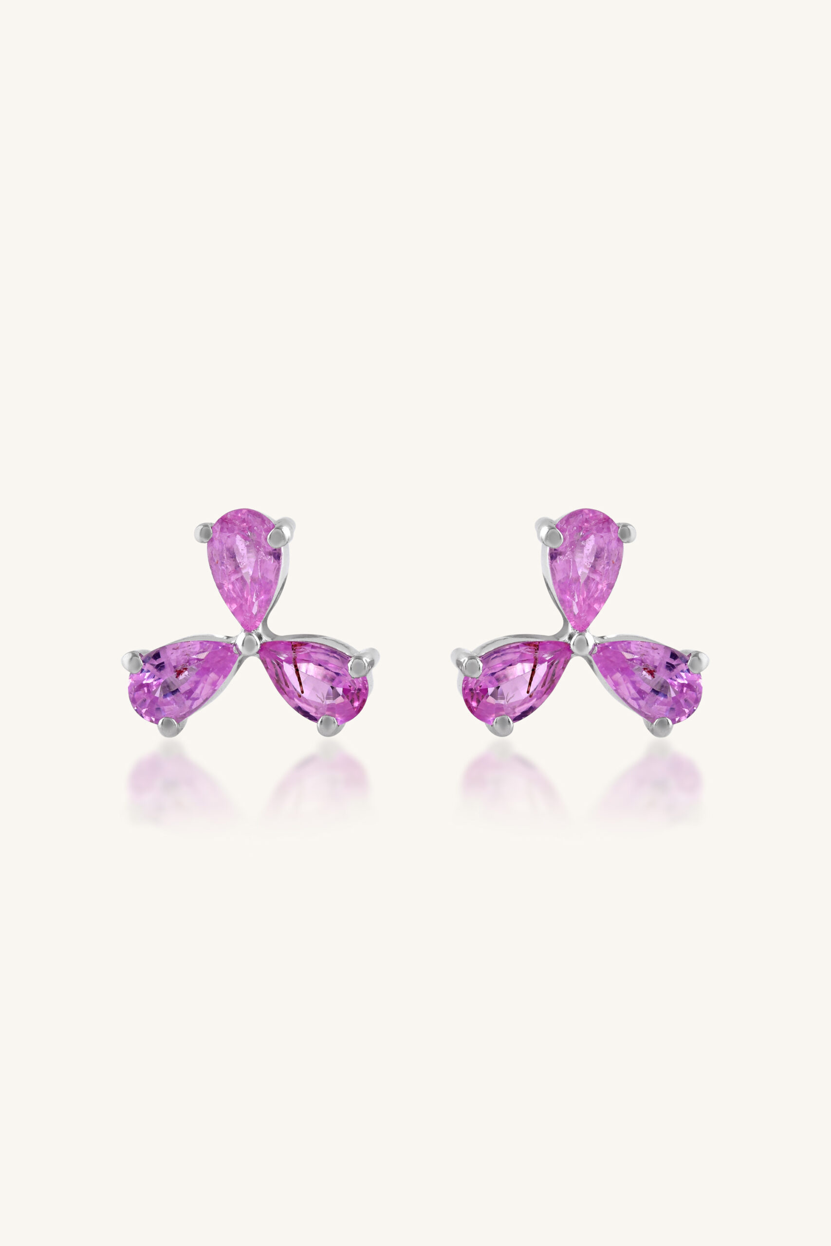 KLST-30765 (1) Pink Sapphire Earring in 92.5 Sterling Silver KLST-30765 - Image 1