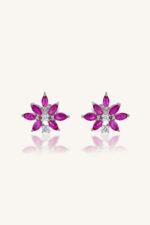 Diamond and Ruby Earring in 92.5 Sterling Silver KLST-30809