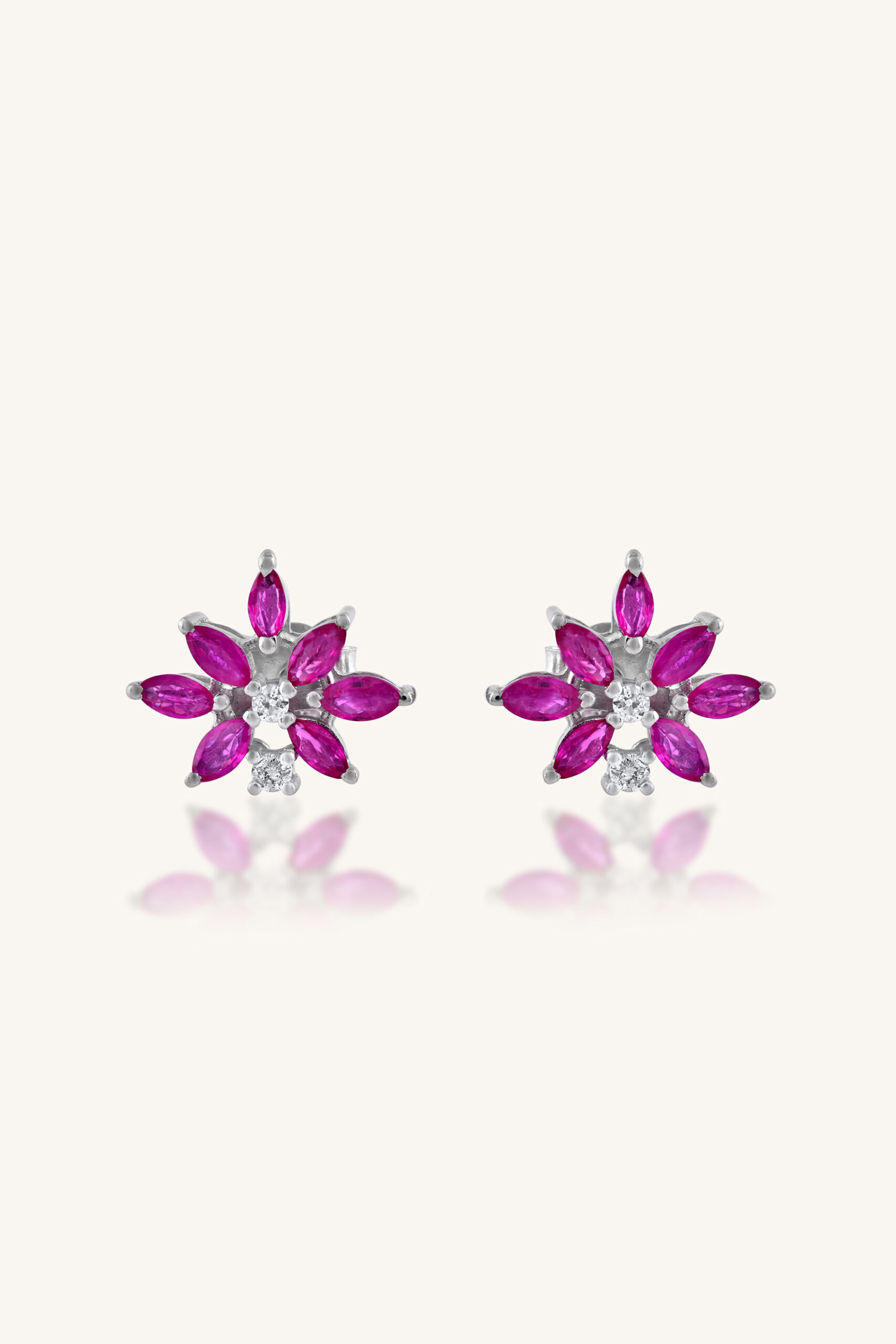 KLST-30809 Diamond and Ruby Earring in 92.5 Sterling Silver KLST-30809 - Image 1