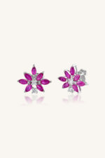 Diamond and Ruby Earring in 92.5 Sterling Silver KLST-30809 - Image 4