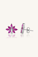 Diamond and Ruby Earring in 92.5 Sterling Silver KLST-30809 - Image 2