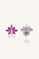Diamond and Ruby Earring in 92.5 Sterling Silver KLST-30809 - Image 3