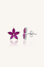 Ruby Earring in 92.5 Sterling Silver KLST-30810 - Image 3
