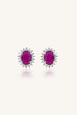Diamond and Ruby Earring in 92.5 Sterling Silver KLST-30826