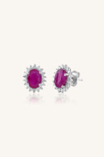 Diamond and Ruby Earring in 92.5 Sterling Silver KLST-30826 - Image 4